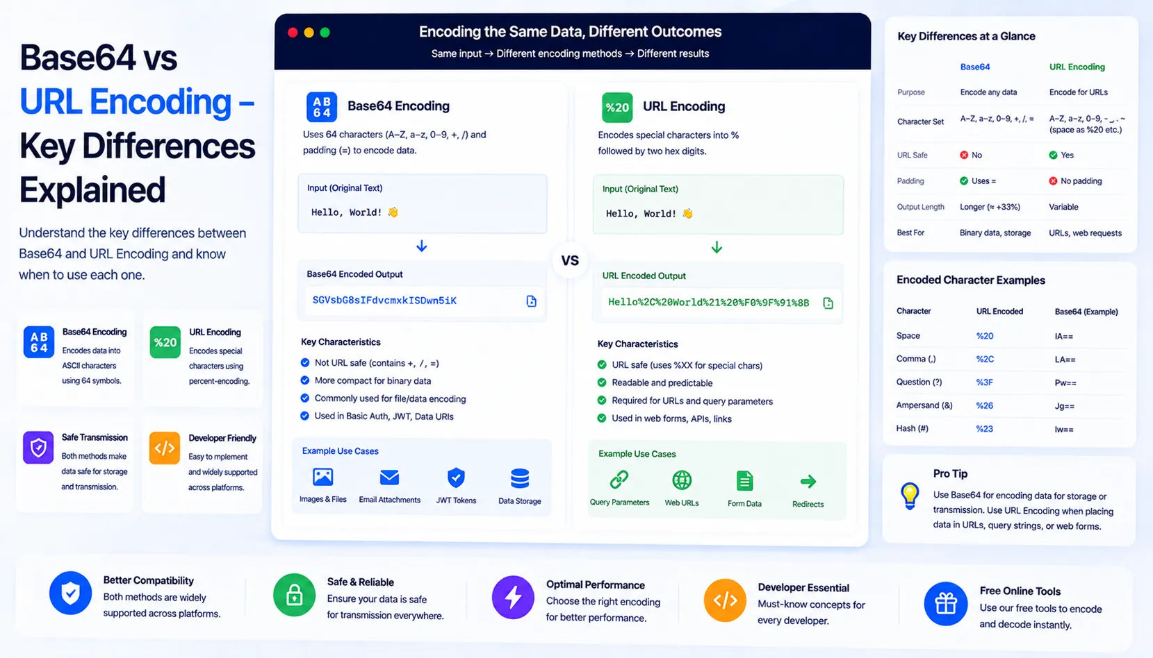 Base64 vs URL Encoding Key Differences Explained