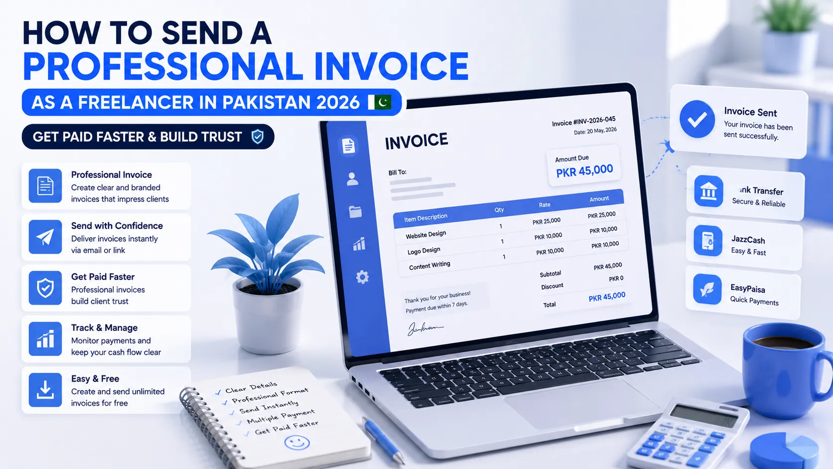 How to Send a Professional Invoice as a Freelancer in Pakistan 2026