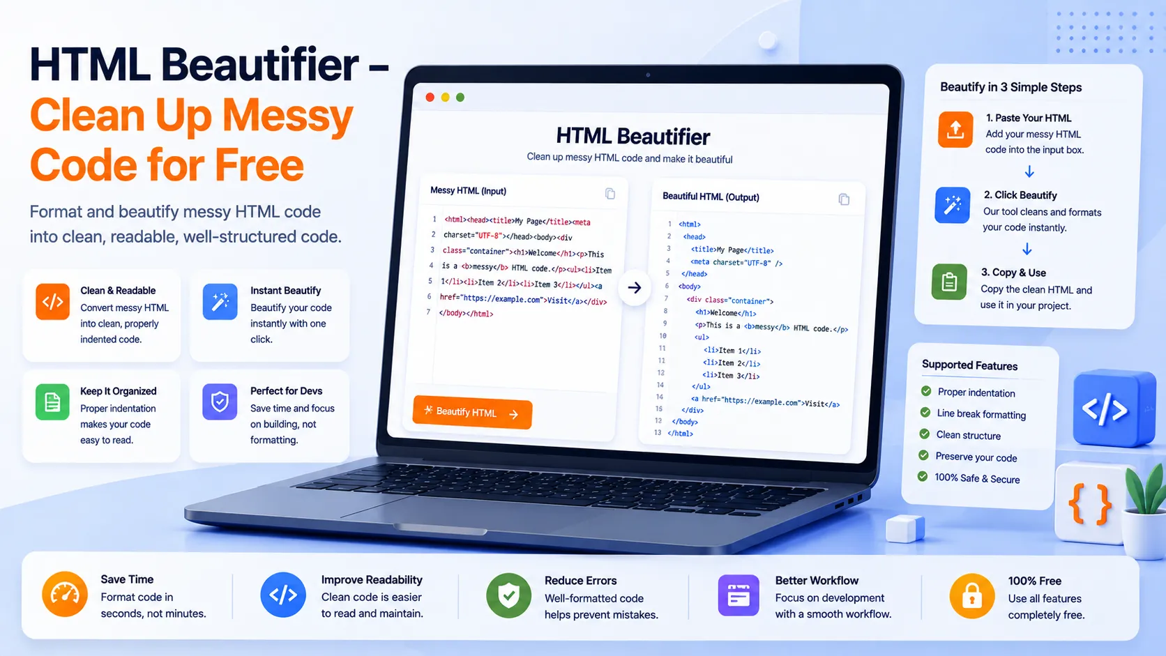 HTML Beautifier Clean Up Messy Code for Free