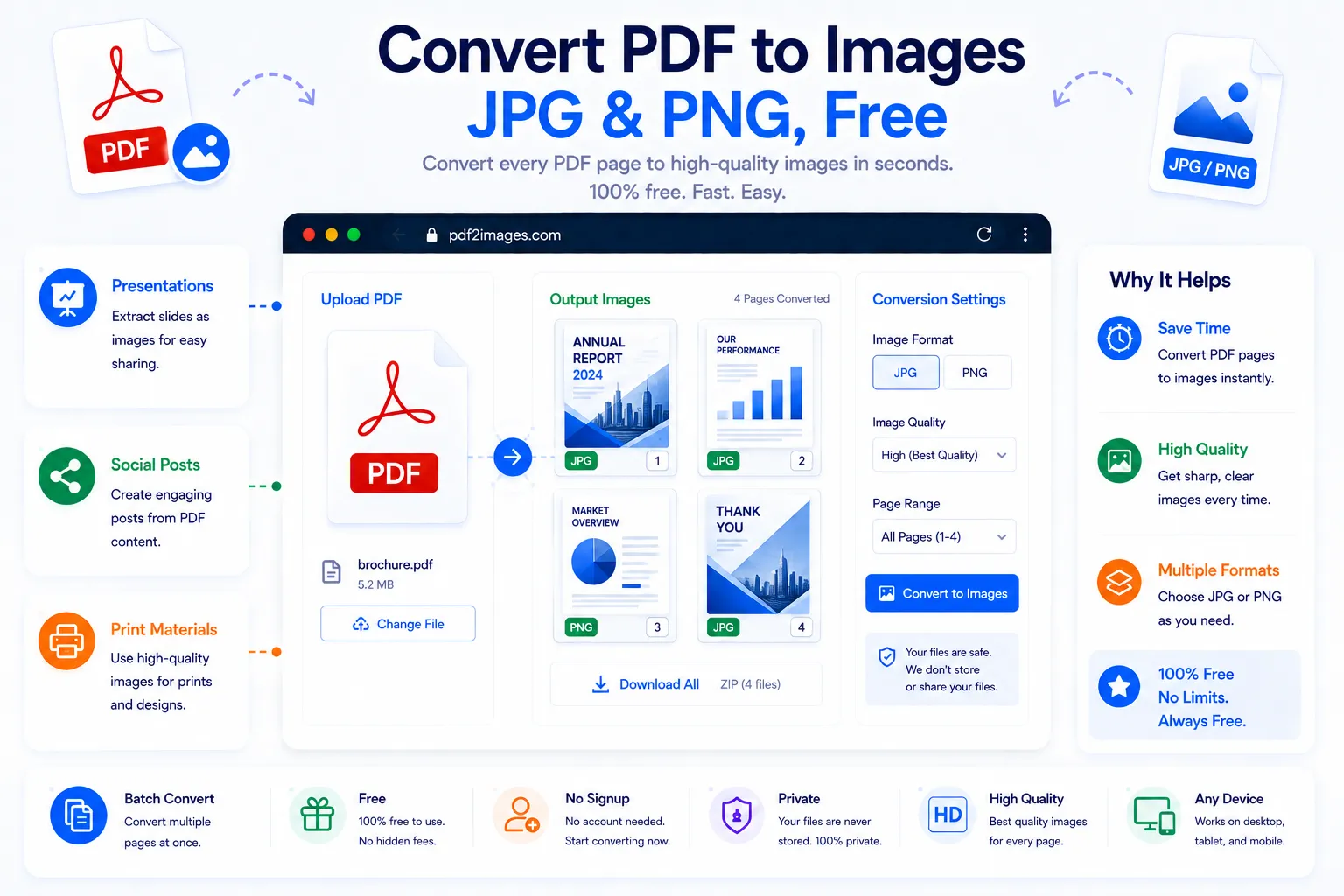 PDF to image converter turning PDF pages into JPG and PNG files
