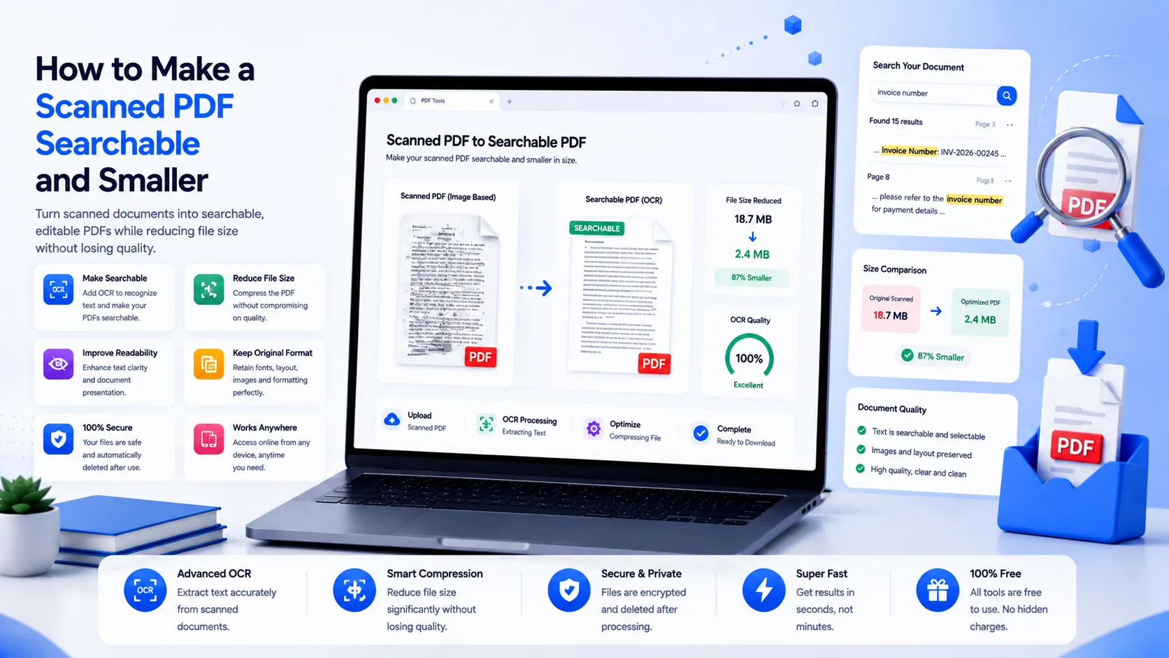 How to Make a Scanned PDF Searchable and Smaller