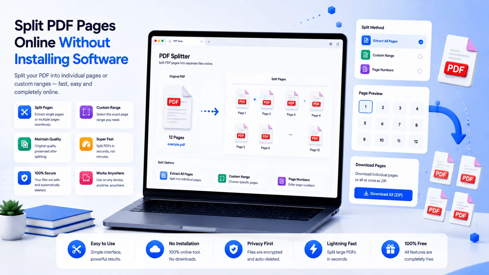 Split PDF Pages Online Without Installing Software